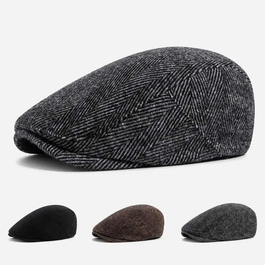 La boîte à chapeaux Beret Chevron - Grand Format Chaud pour Homme et Femme