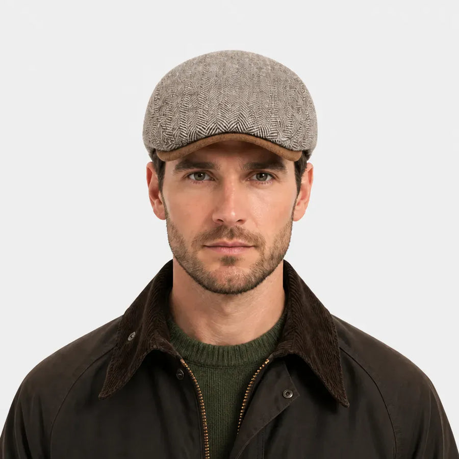 La boîte à chapeaux Casquette Gavroche Homme - Chevrons Vintage et Rayures Ajustable