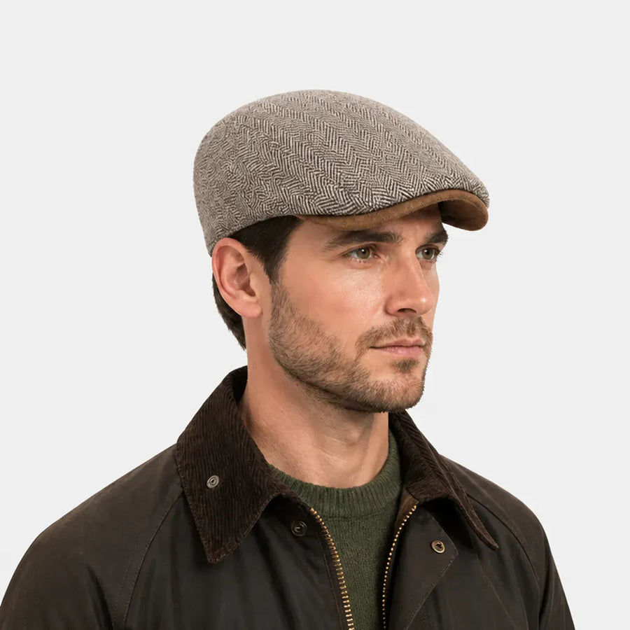 La boîte à chapeaux Casquette Gavroche Homme - Chevrons Vintage et Rayures Ajustable