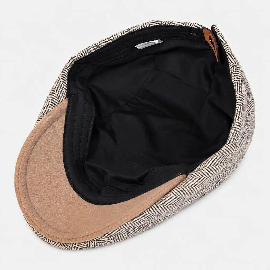 La boîte à chapeaux Casquette Gavroche Homme - Chevrons Vintage et Rayures Ajustable