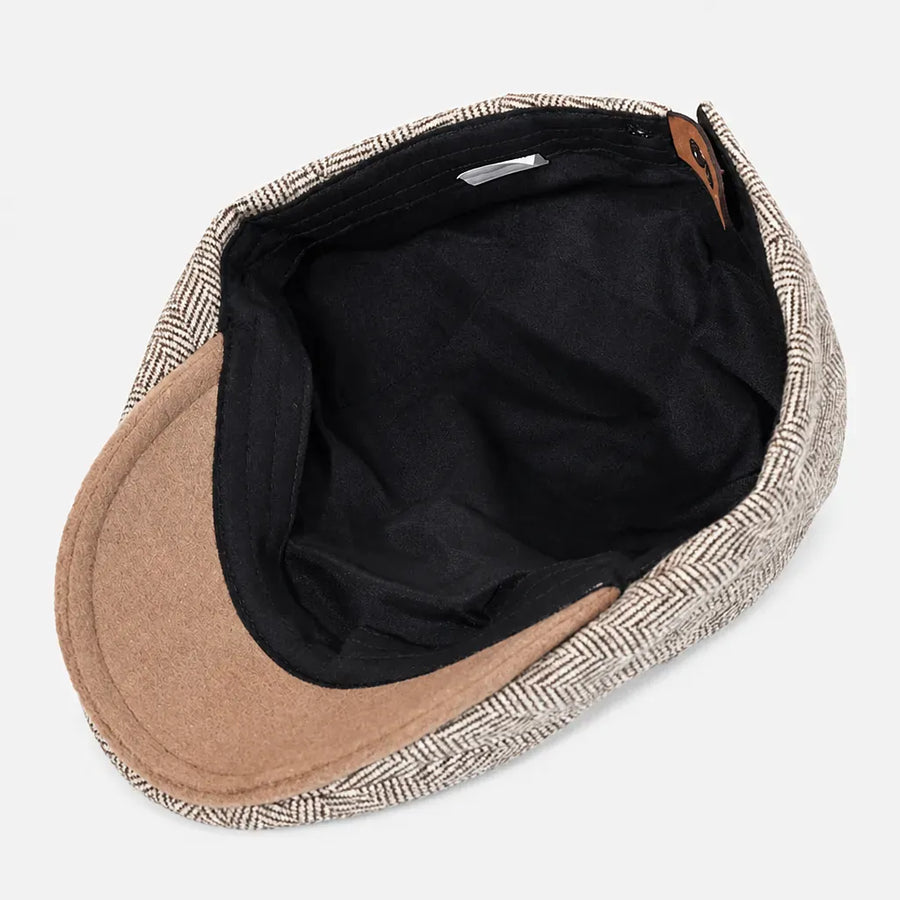 La boîte à chapeaux Casquette Gavroche Homme - Chevrons Vintage et Rayures Ajustable