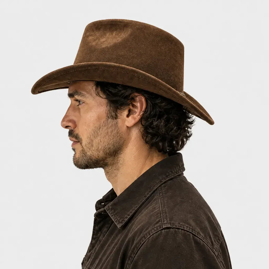 La boîte à chapeaux Chapeau de Cowboy Femme - Large Bord Releve et Ceinture Tressee