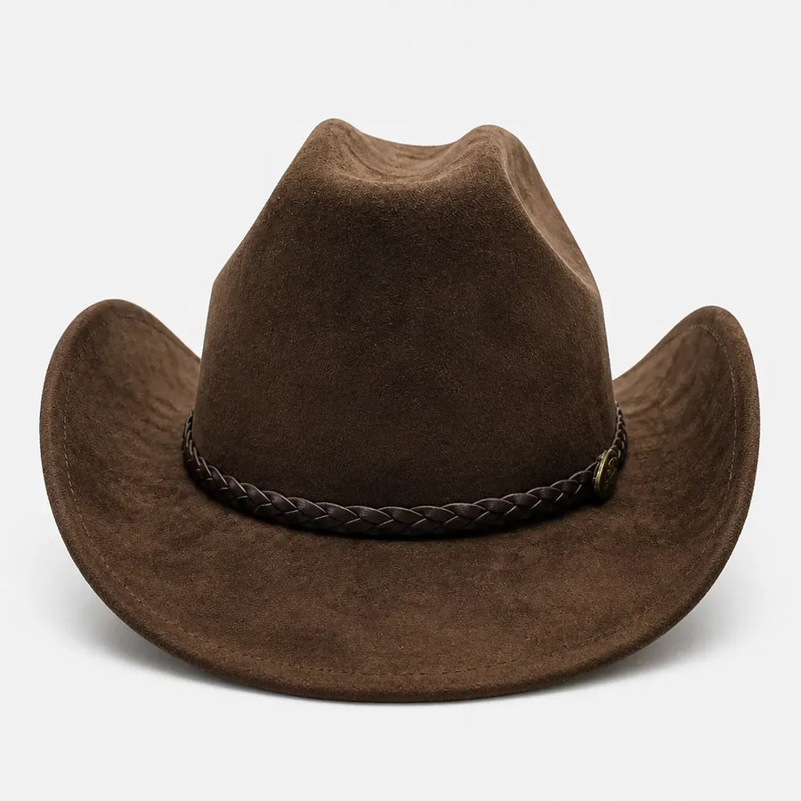 La boîte à chapeaux Chapeau de Cowboy Femme - Large Bord Releve et Ceinture Tressee