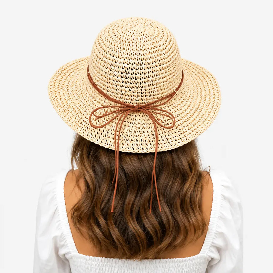 La boîte à chapeaux Chapeau de Plage Femme - Paille Tissee Large Bord Anti-UV