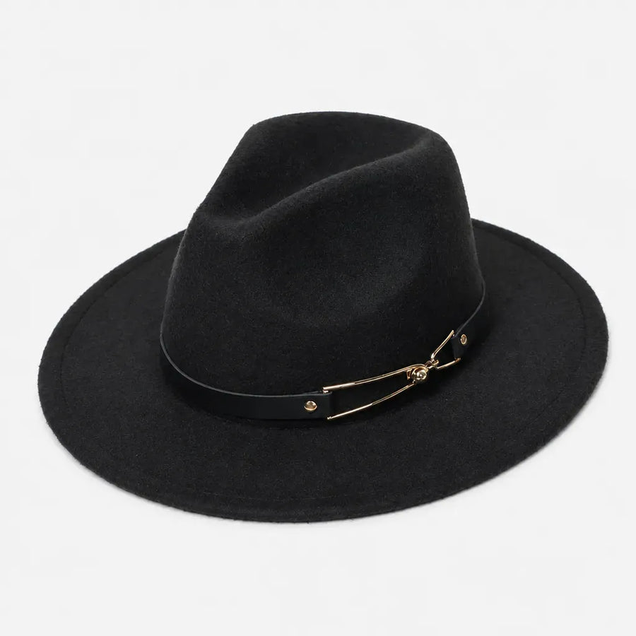 La boîte à chapeaux Chapeau Fedora Homme - en Feutre avec Ceinture Cuir, Style Eglise
