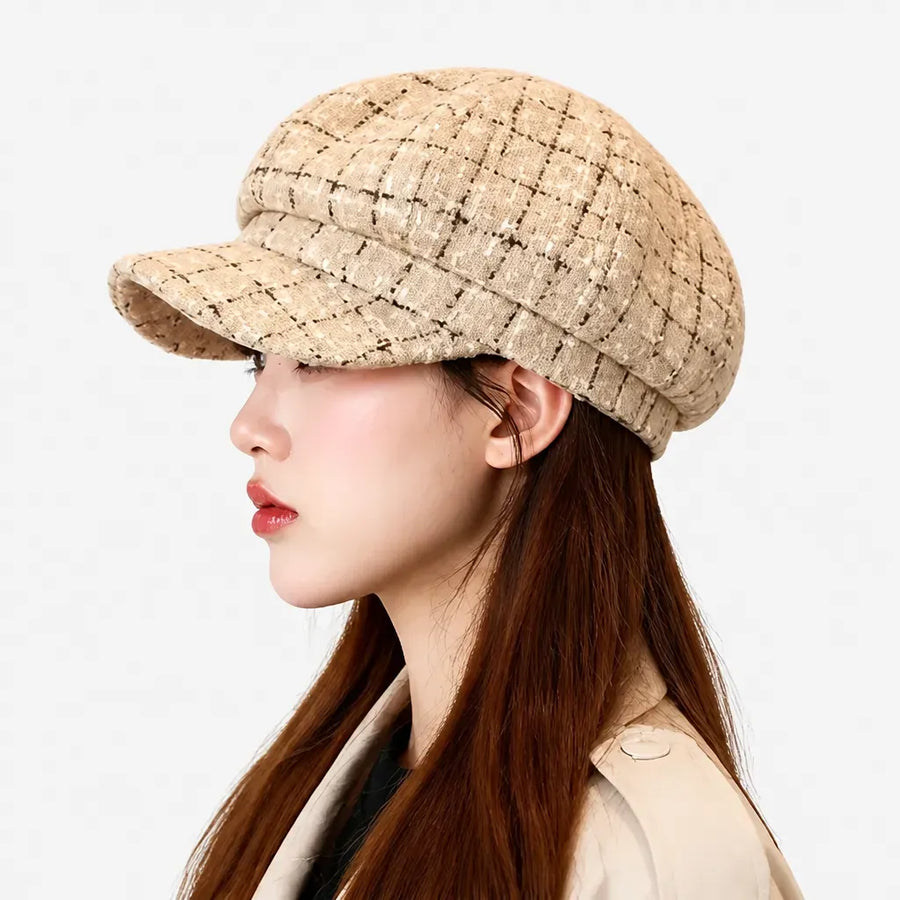 La boîte à chapeaux Gavroche Casquette Femme - Ecossaise Octogonale Retro