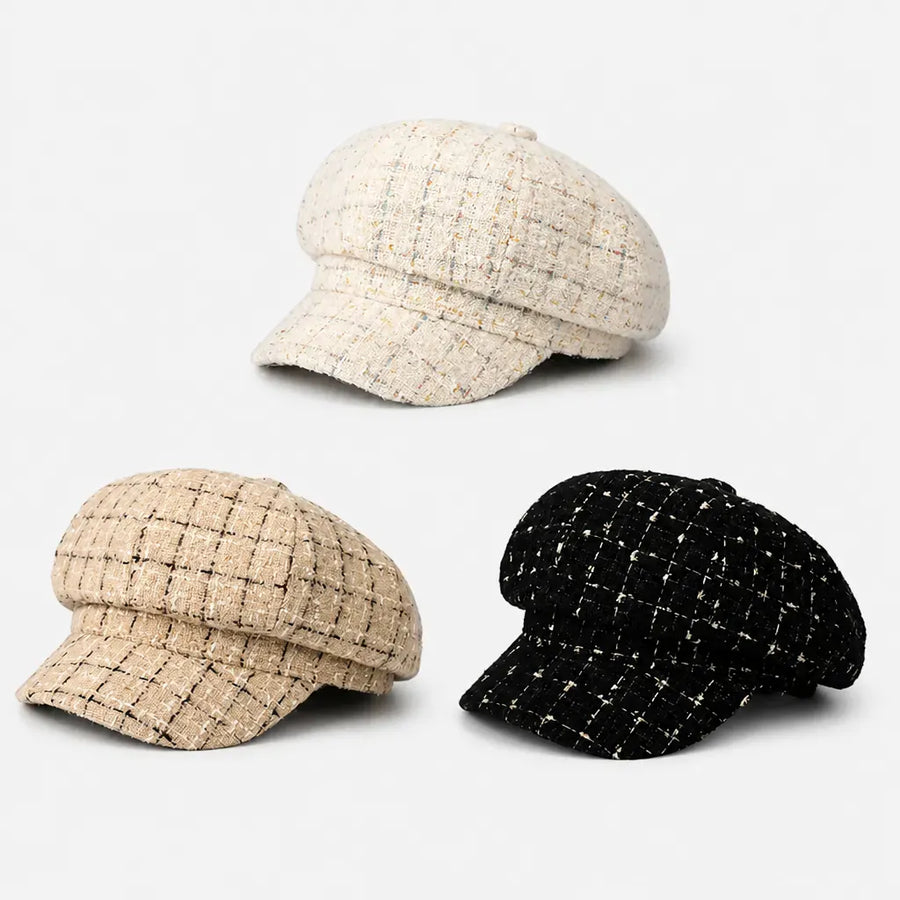La boîte à chapeaux Gavroche Casquette Femme - Ecossaise Octogonale Retro