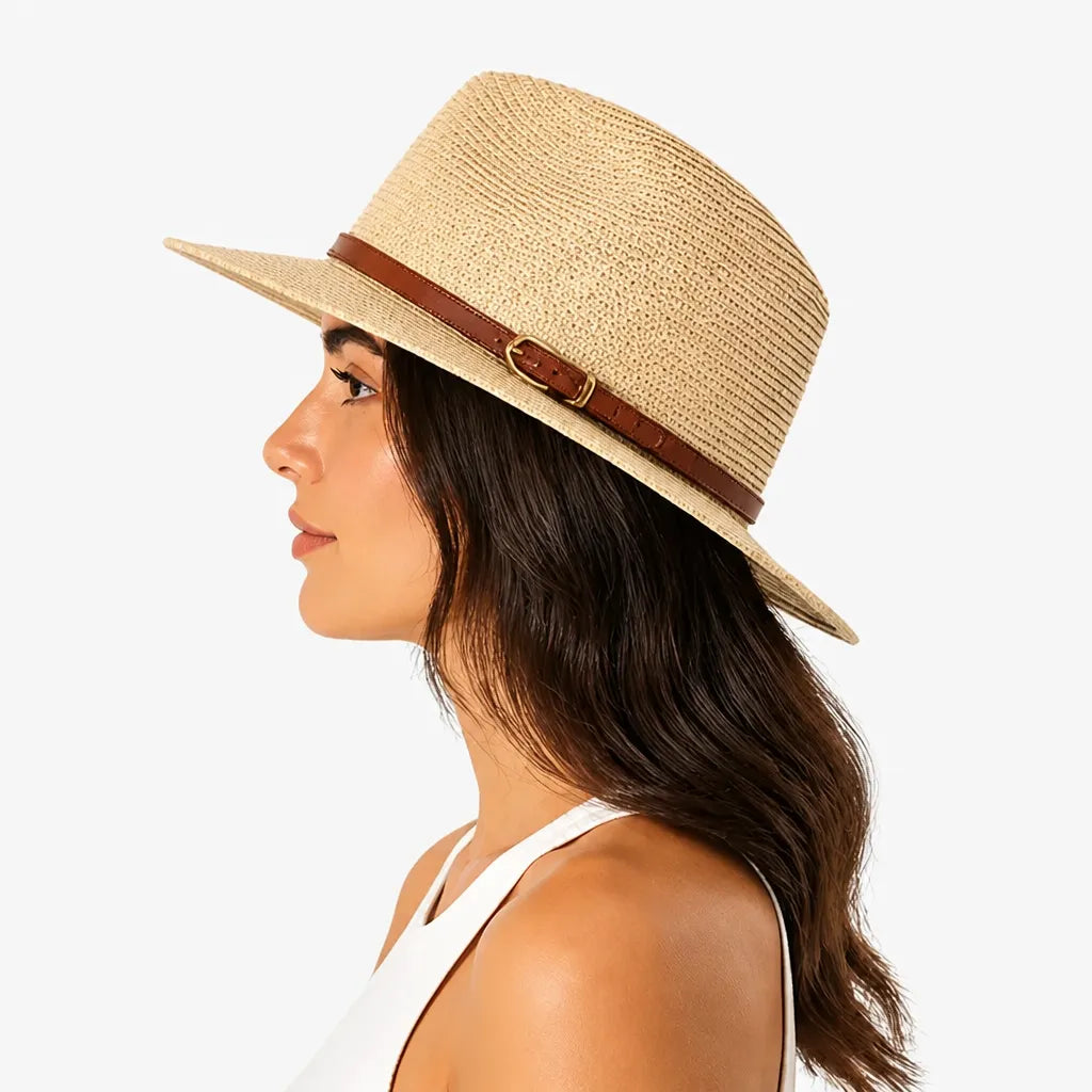 Chapeau Panama Femme - Paille Tissee pour Ete