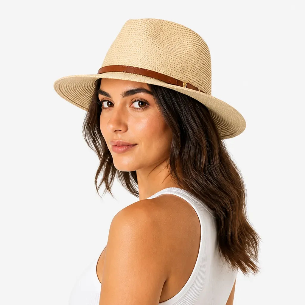 Chapeau Panama Femme - Paille Tissee pour Ete