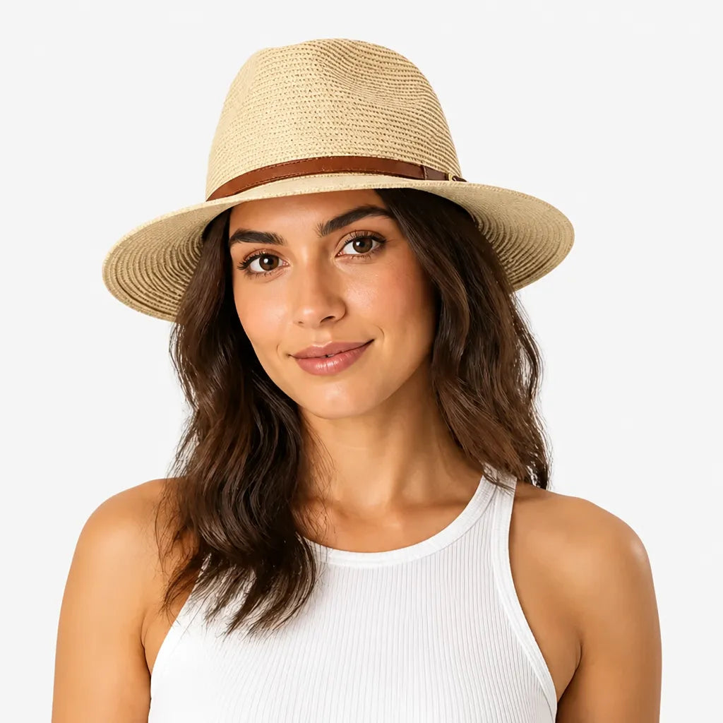 Chapeau Panama Femme - Paille Tissee pour Ete