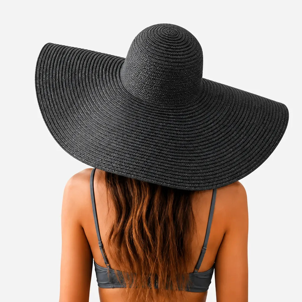 Chapeau Paille Pliable Femme - Grand Format 70cm pour Voyage