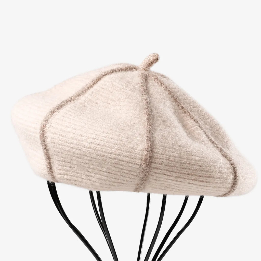 Bonnet Beret Femme Hiver - Motif Citrouille en Laine