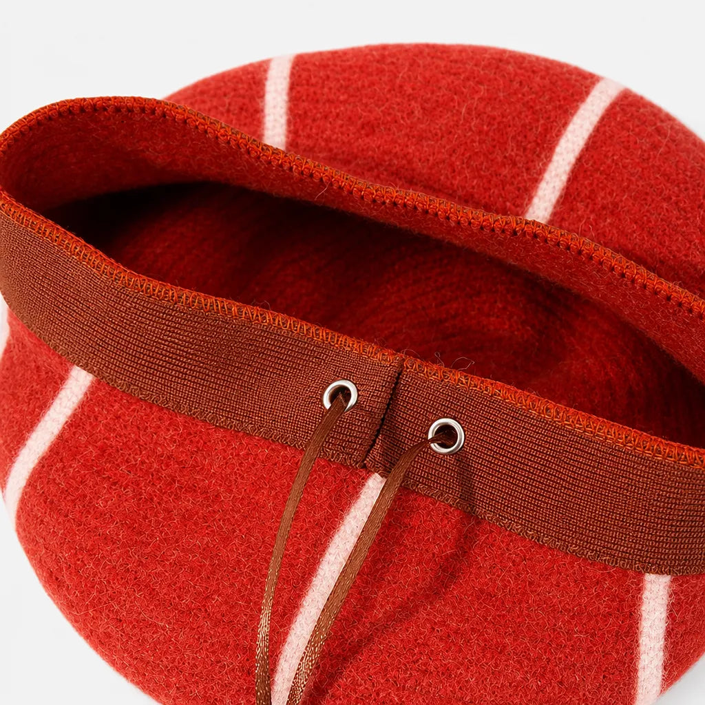 Bonnet Beret Femme Hiver - Motif Citrouille en Laine