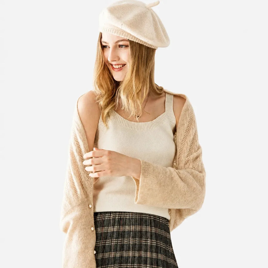 Bonnet Cachemire Femme - 100% Cachemire de Chevre en 5 Coloris