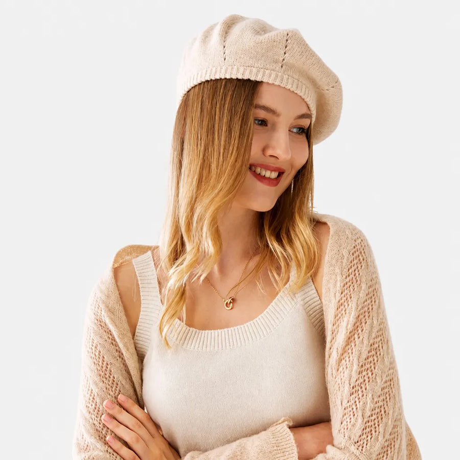 Bonnet Cachemire Femme - 100% Cachemire de Chevre en 5 Coloris