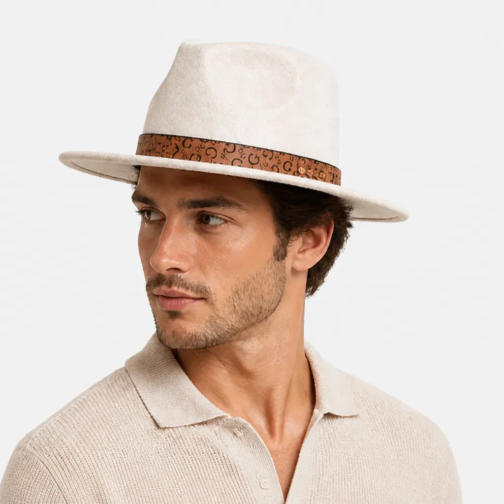 Chapeau en Daim - Sommet en Coeur, Style Jazz Vegan