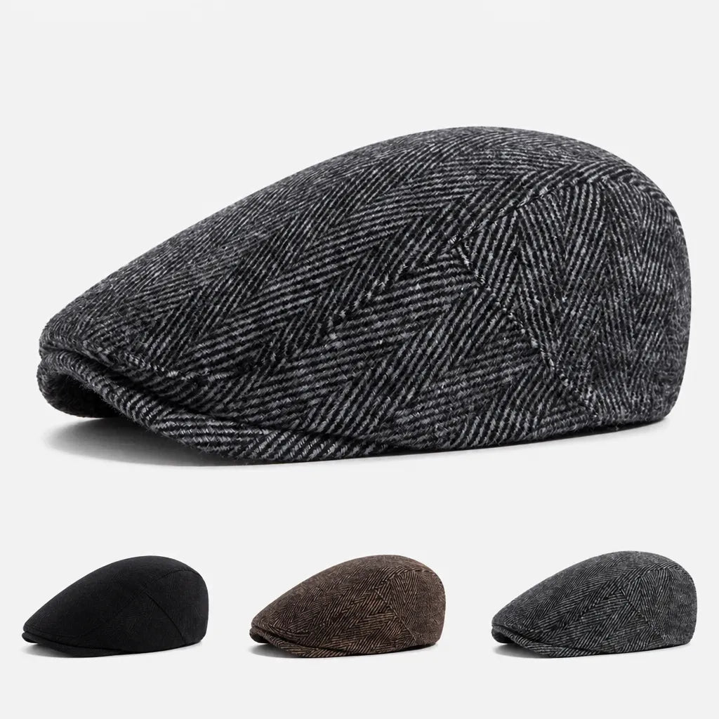 Beret Chevron - Grand Format Chaud pour Homme et Femme