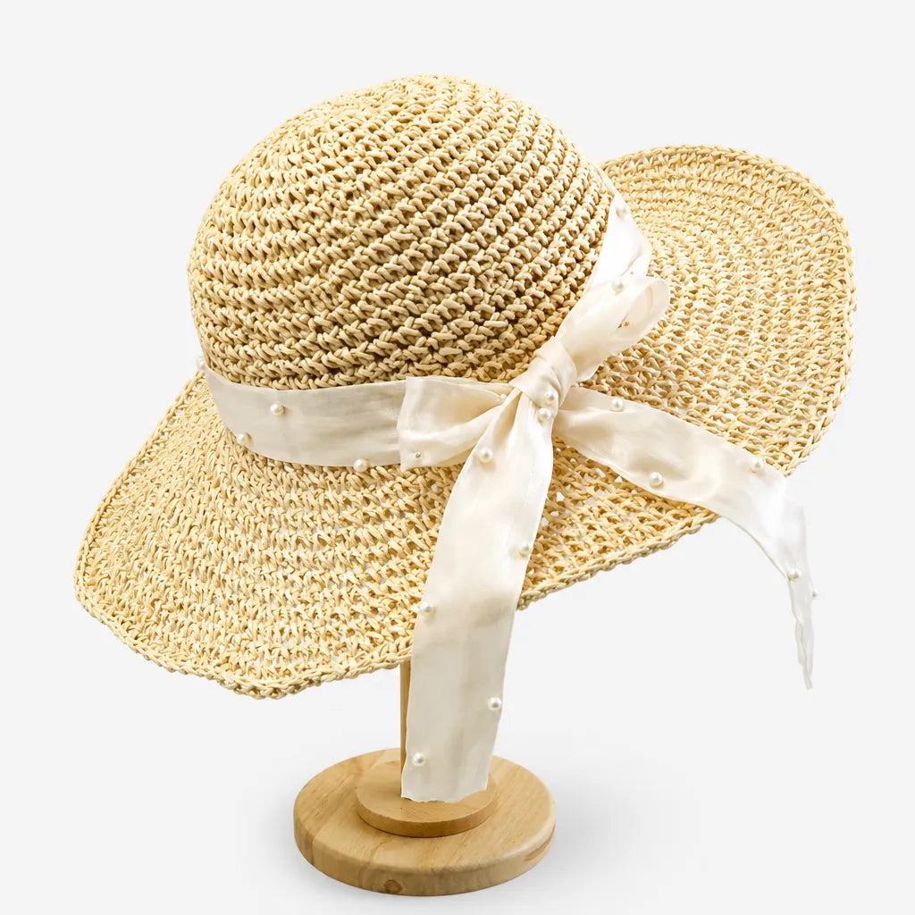 Chapeau de Plage Femme - Paille Tissee Large Bord Anti-UV