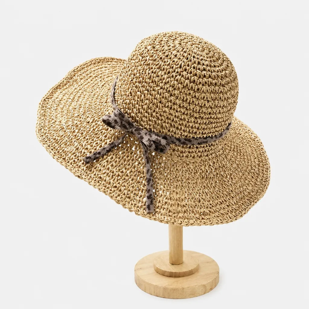 Chapeau de Plage Femme - Paille Tissee Large Bord Anti-UV
