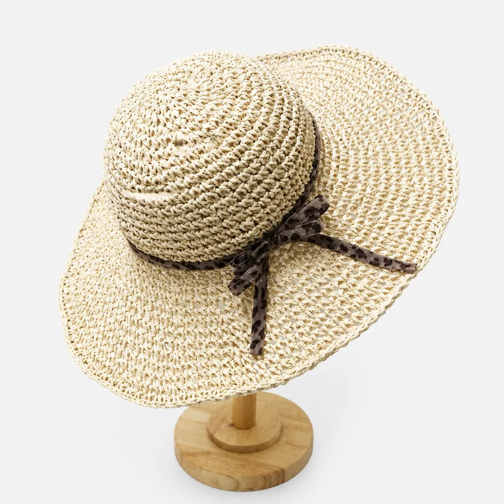 Chapeau de Plage Femme - Paille Tissee Large Bord Anti-UV