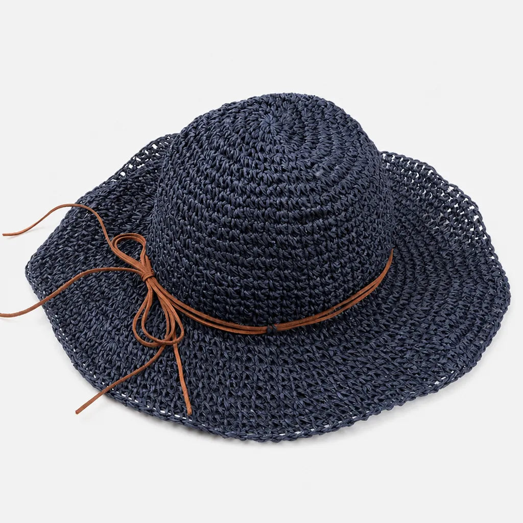 Chapeau de Plage Femme - Paille Tissee Large Bord Anti-UV