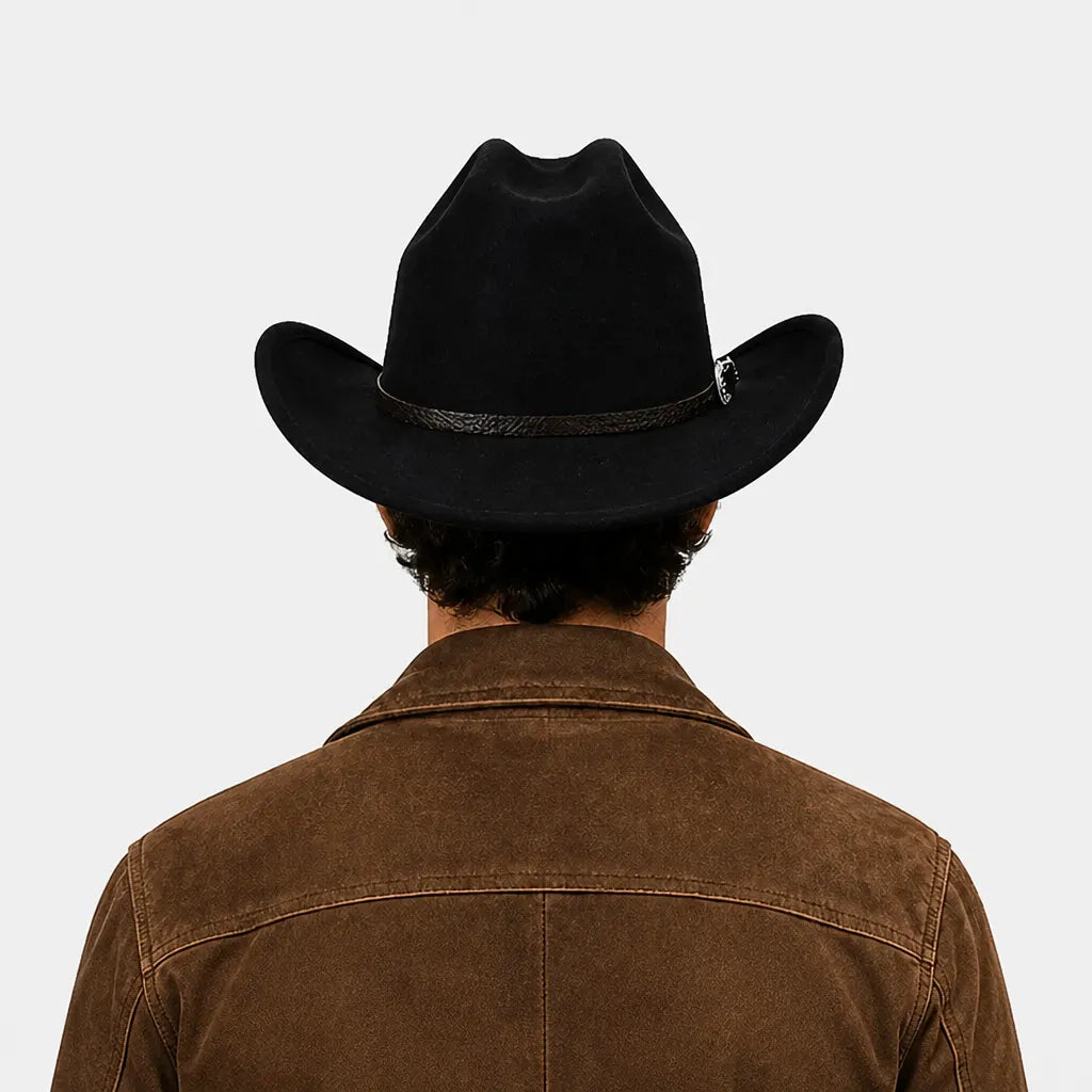Chapeau Cowboy Western - Feutre a Large Bord Style Gentleman