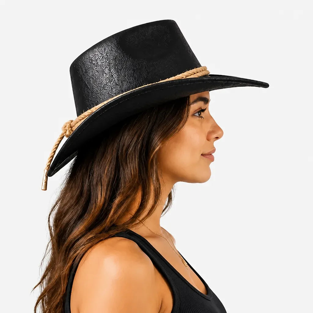 Chapeau Cowgirl - Bord Roule Vintage pour Voyage