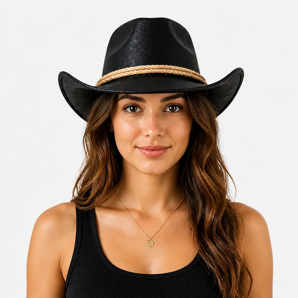 Chapeau Cowgirl - Bord Roule Vintage pour Voyage