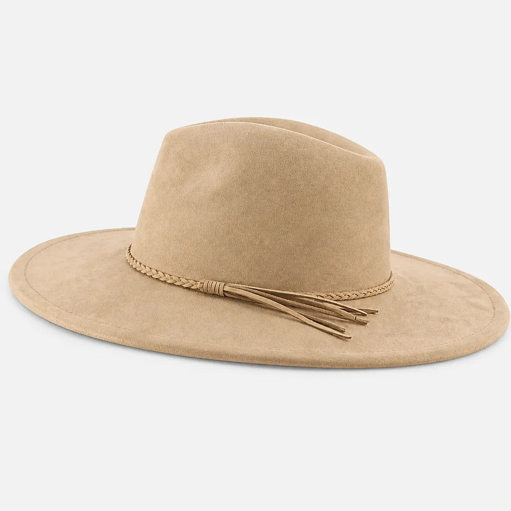 Chapeau Large Bord Femme - Fedora a Calotte en Forme de Coeur