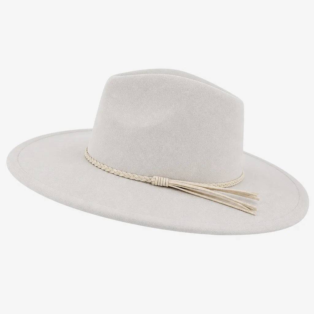 Chapeau Large Bord Femme - Fedora a Calotte en Forme de Coeur