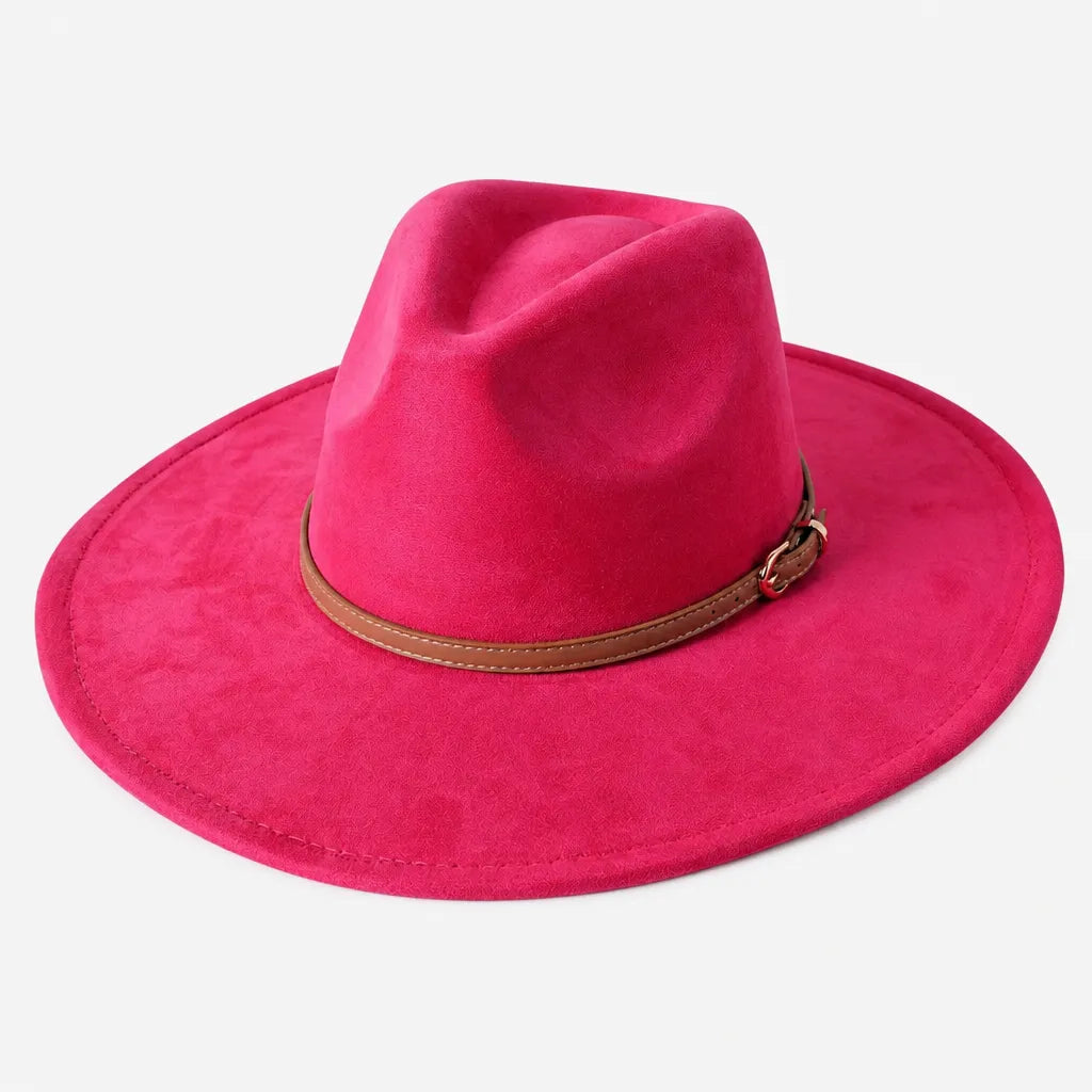 Chapeau Large Bord Femme - Fedora a Calotte en Forme de Coeur
