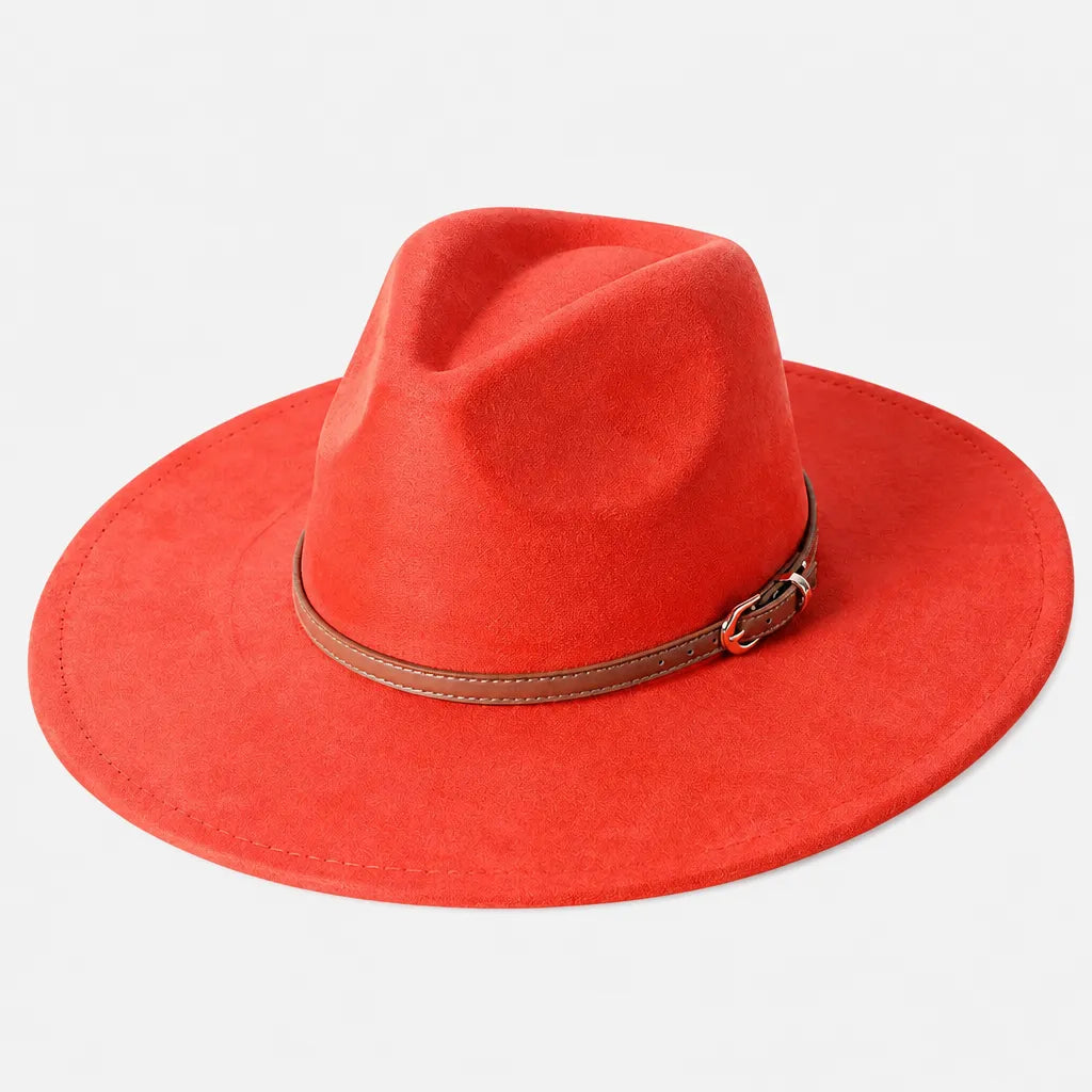 Chapeau Large Bord Femme - Fedora a Calotte en Forme de Coeur