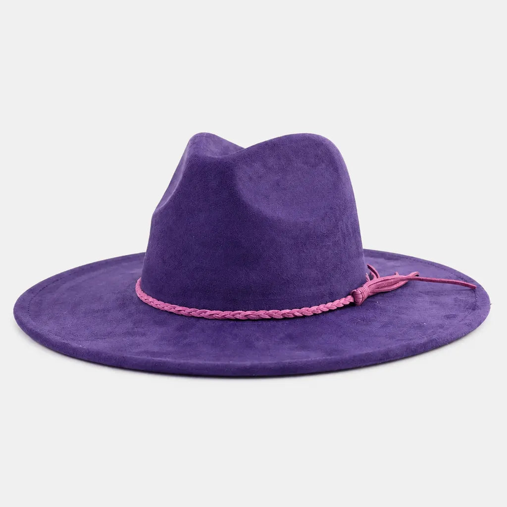 Chapeau Large Bord Femme - Fedora a Calotte en Forme de Coeur