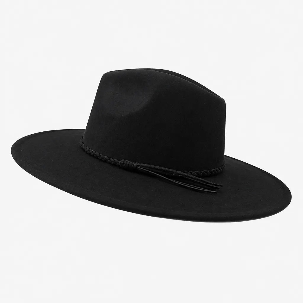 Chapeau Large Bord Femme - Fedora a Calotte en Forme de Coeur