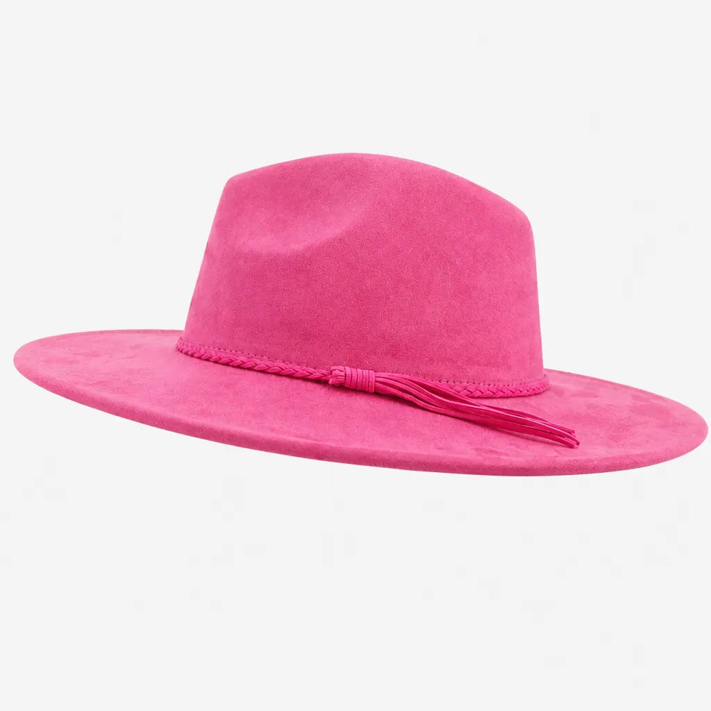Chapeau Large Bord Femme - Fedora a Calotte en Forme de Coeur