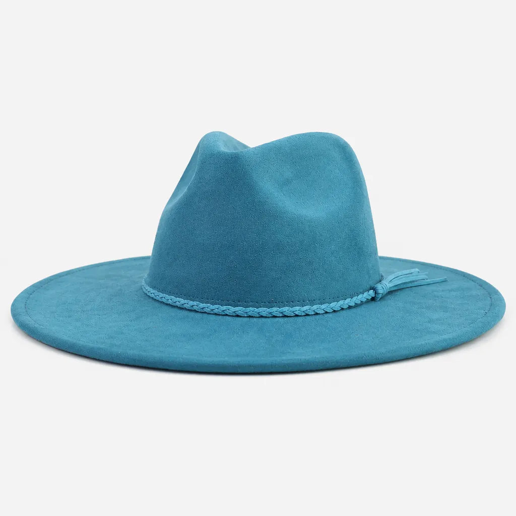 Chapeau Large Bord Femme - Fedora a Calotte en Forme de Coeur