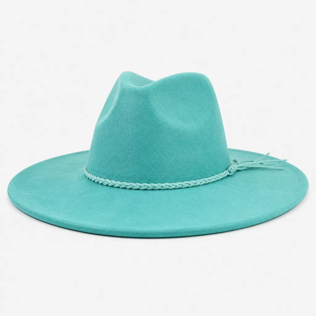 Chapeau Large Bord Femme - Fedora a Calotte en Forme de Coeur