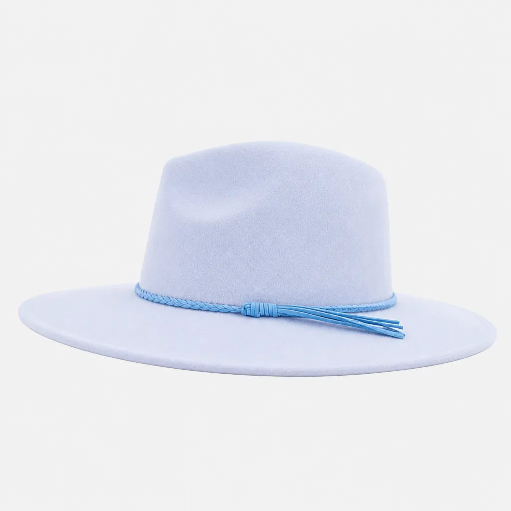 Chapeau Large Bord Femme - Fedora a Calotte en Forme de Coeur