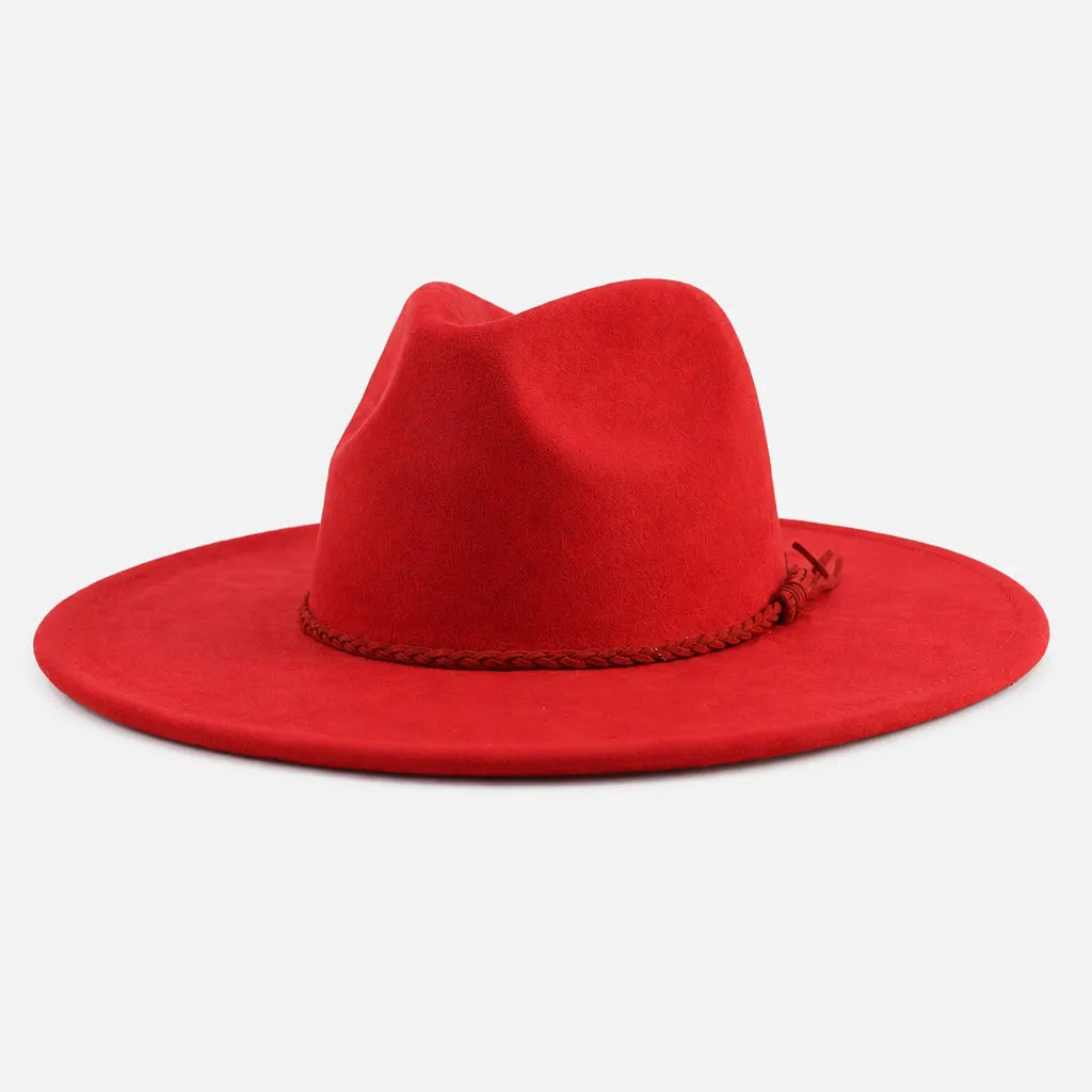 Chapeau Large Bord Femme - Fedora a Calotte en Forme de Coeur