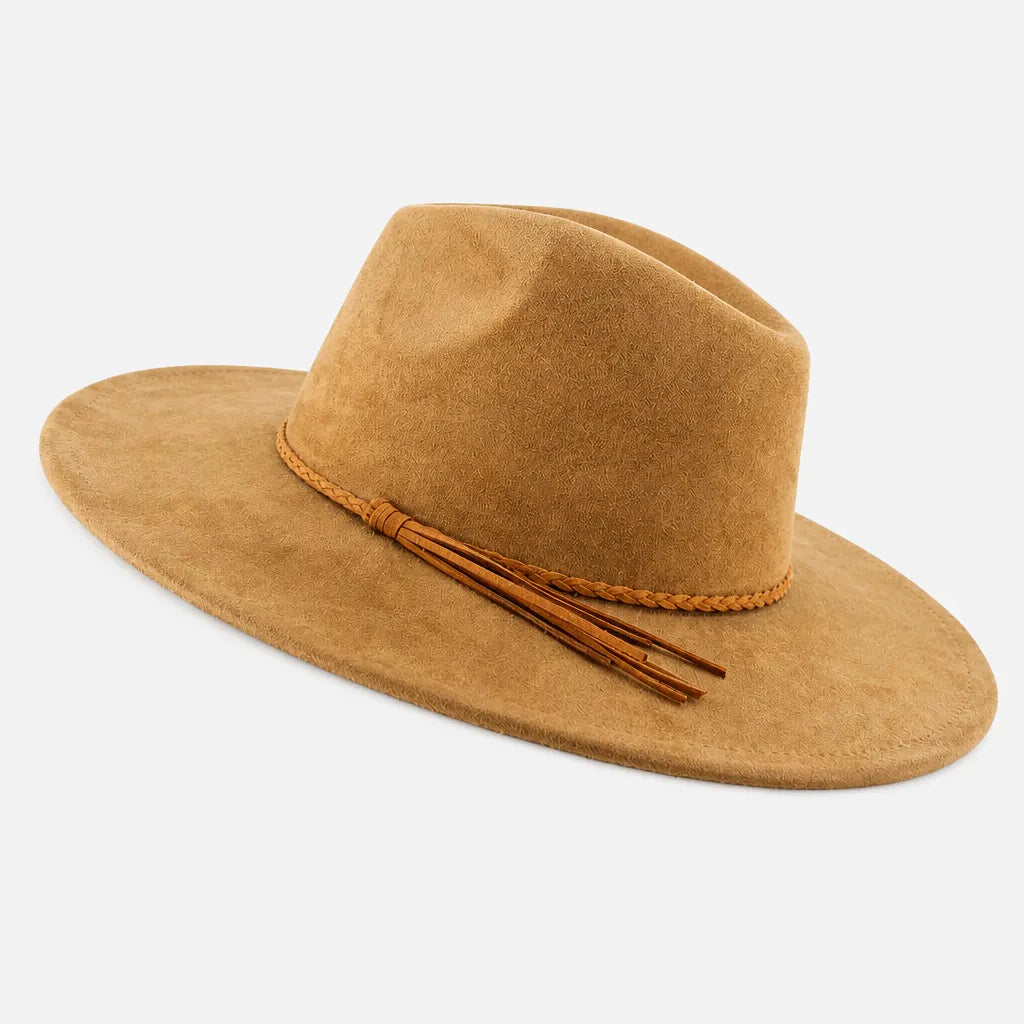 Chapeau Large Bord Femme - Fedora a Calotte en Forme de Coeur