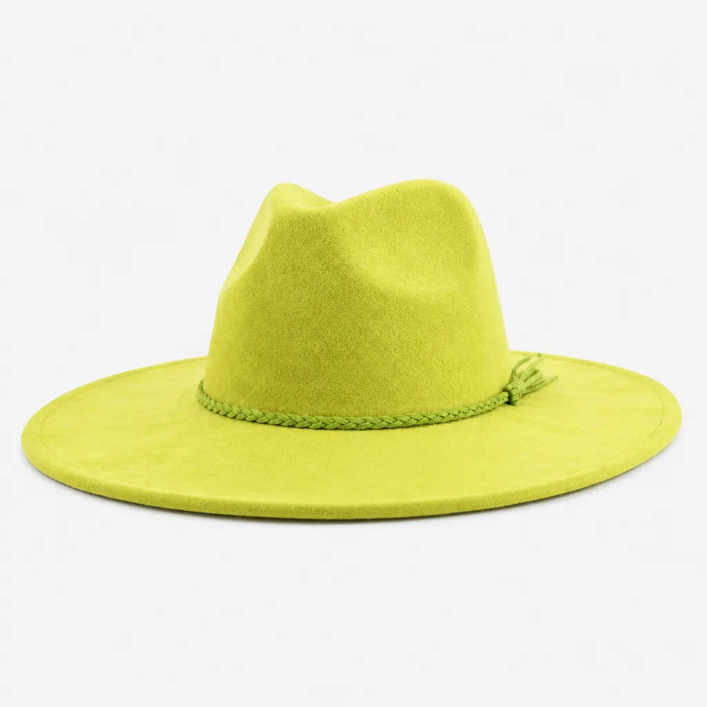 Chapeau Large Bord Femme - Fedora a Calotte en Forme de Coeur