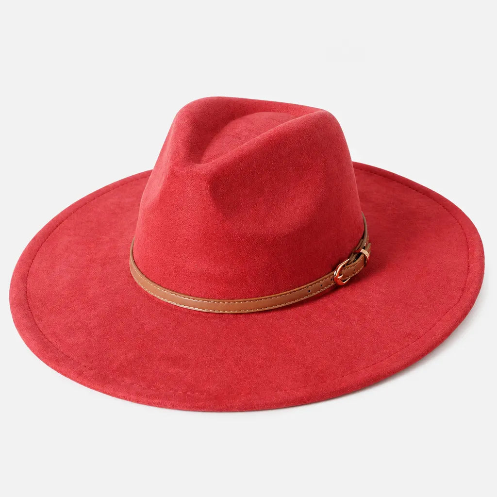 Chapeau Large Bord Femme - Fedora a Calotte en Forme de Coeur