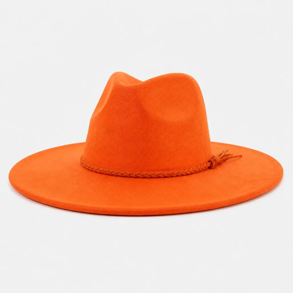 Chapeau Large Bord Femme - Fedora a Calotte en Forme de Coeur