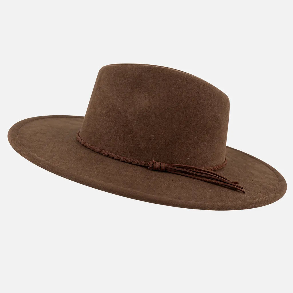Chapeau Large Bord Femme - Fedora a Calotte en Forme de Coeur