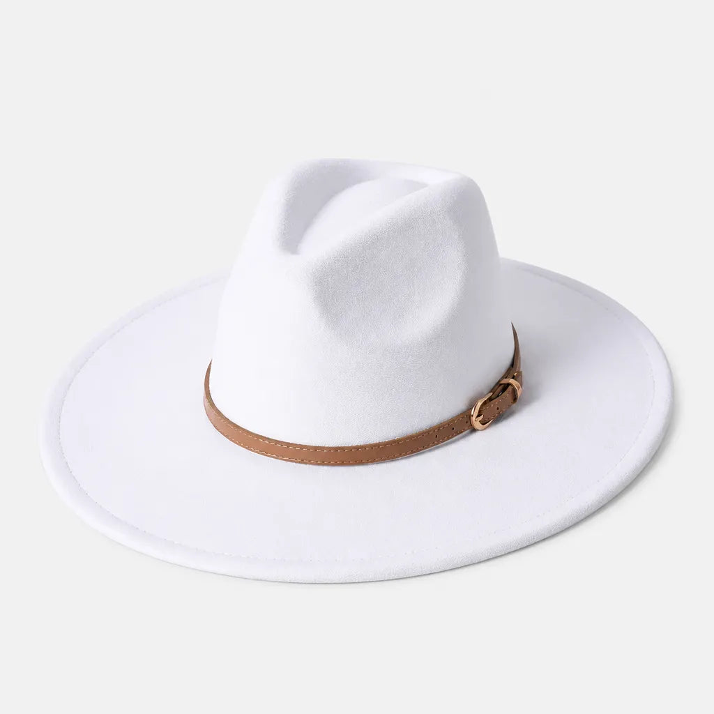 Chapeau Large Bord Femme - Fedora a Calotte en Forme de Coeur