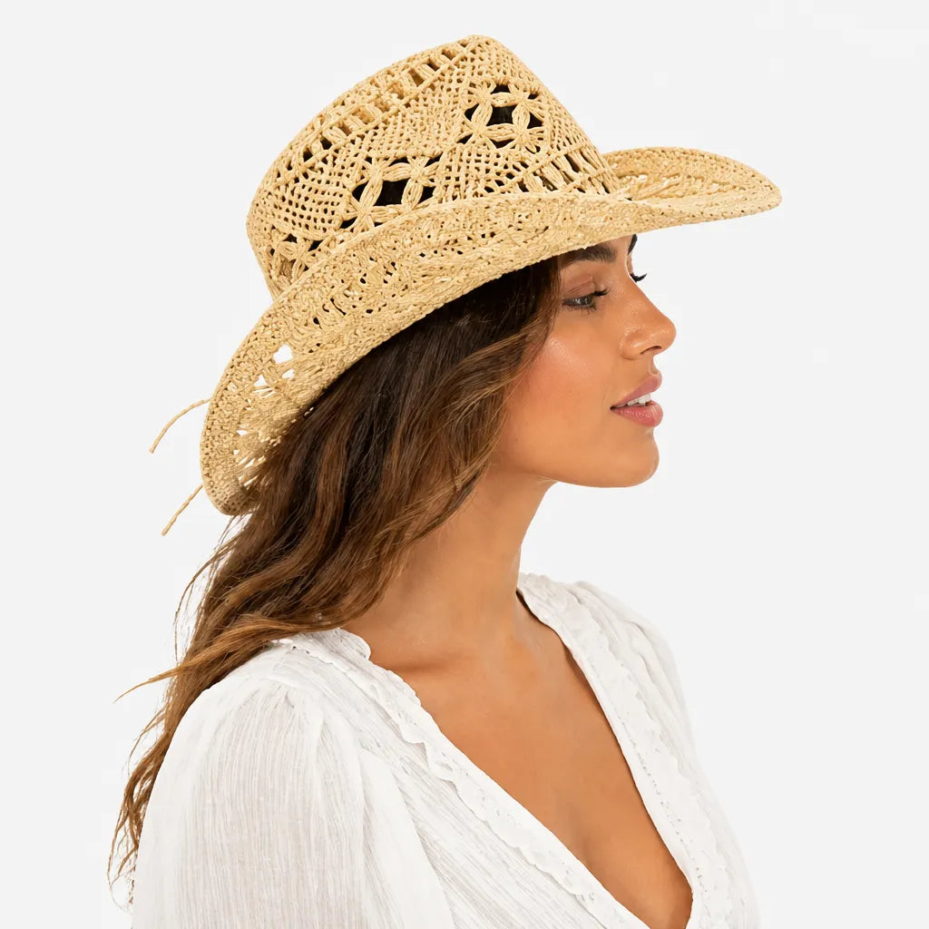 Chapeaux Western Femme - Pliable et Ajoure pour les Vacances