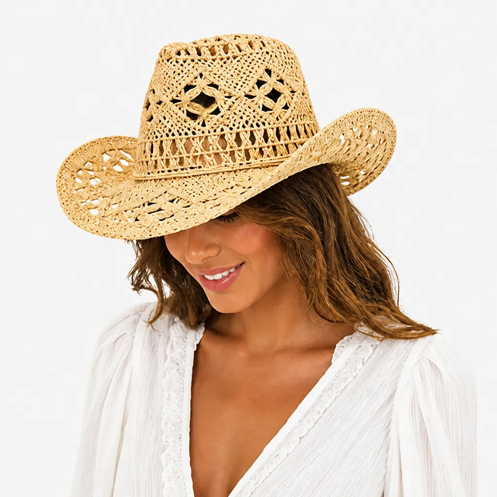 Chapeaux Western Femme - Pliable et Ajoure pour les Vacances