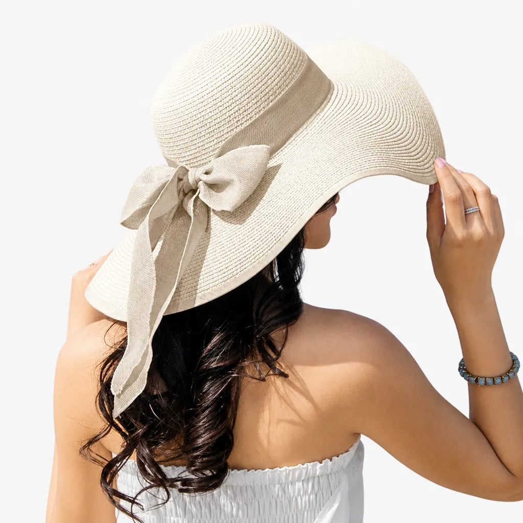Chapeau de Soleil pour Femme - Paille Floppy Panama Plage