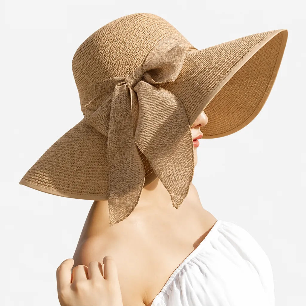 Chapeau de Soleil pour Femme - Paille Floppy Panama Plage
