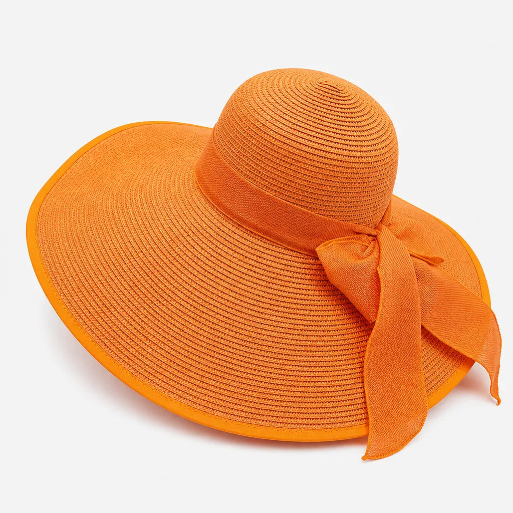 Grand Chapeau de Paille Femme - Anti-UV pour la Plage en Ete